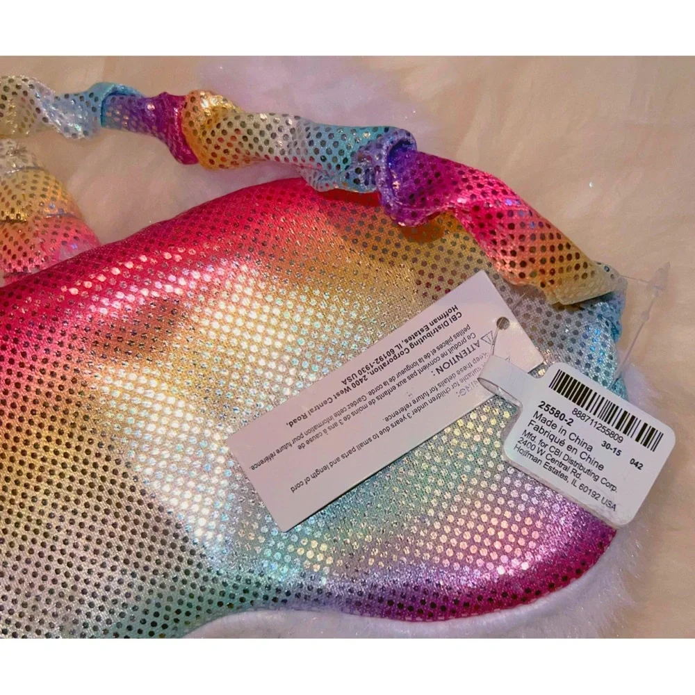 CLAIRE’S ~Furry Rainbow Caticorn Sleeping Mask (NWT)